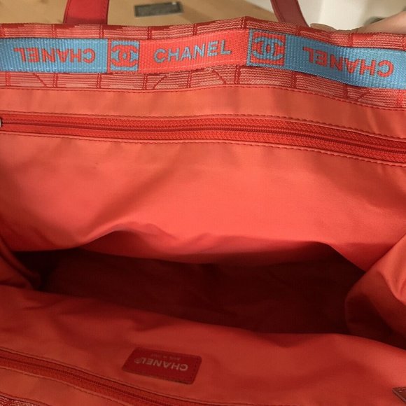 Chanel Red Travel Line Tote Bag - Picture 9 of 10